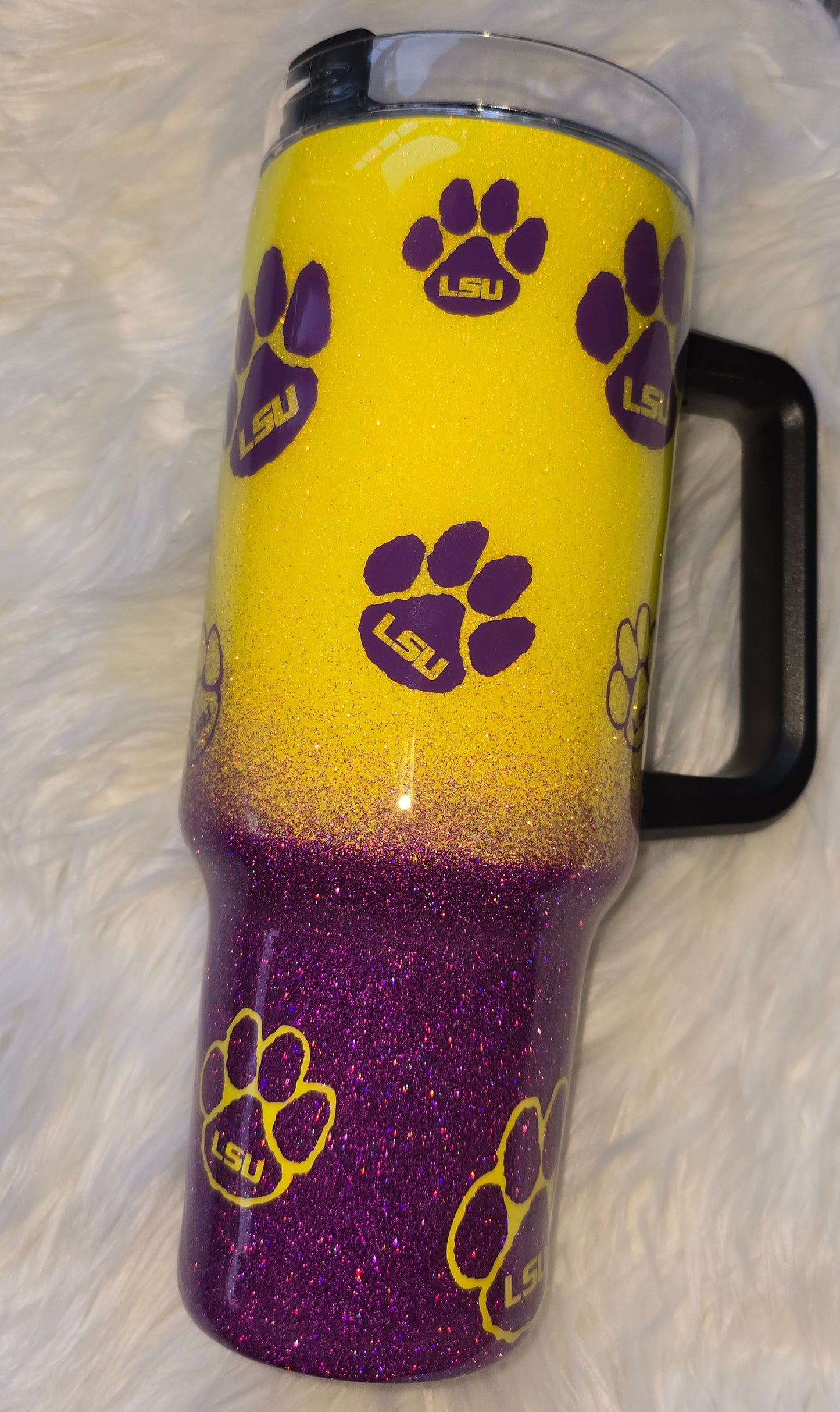LSU “Geaux Tigers” 40oz Glitter Tumbler